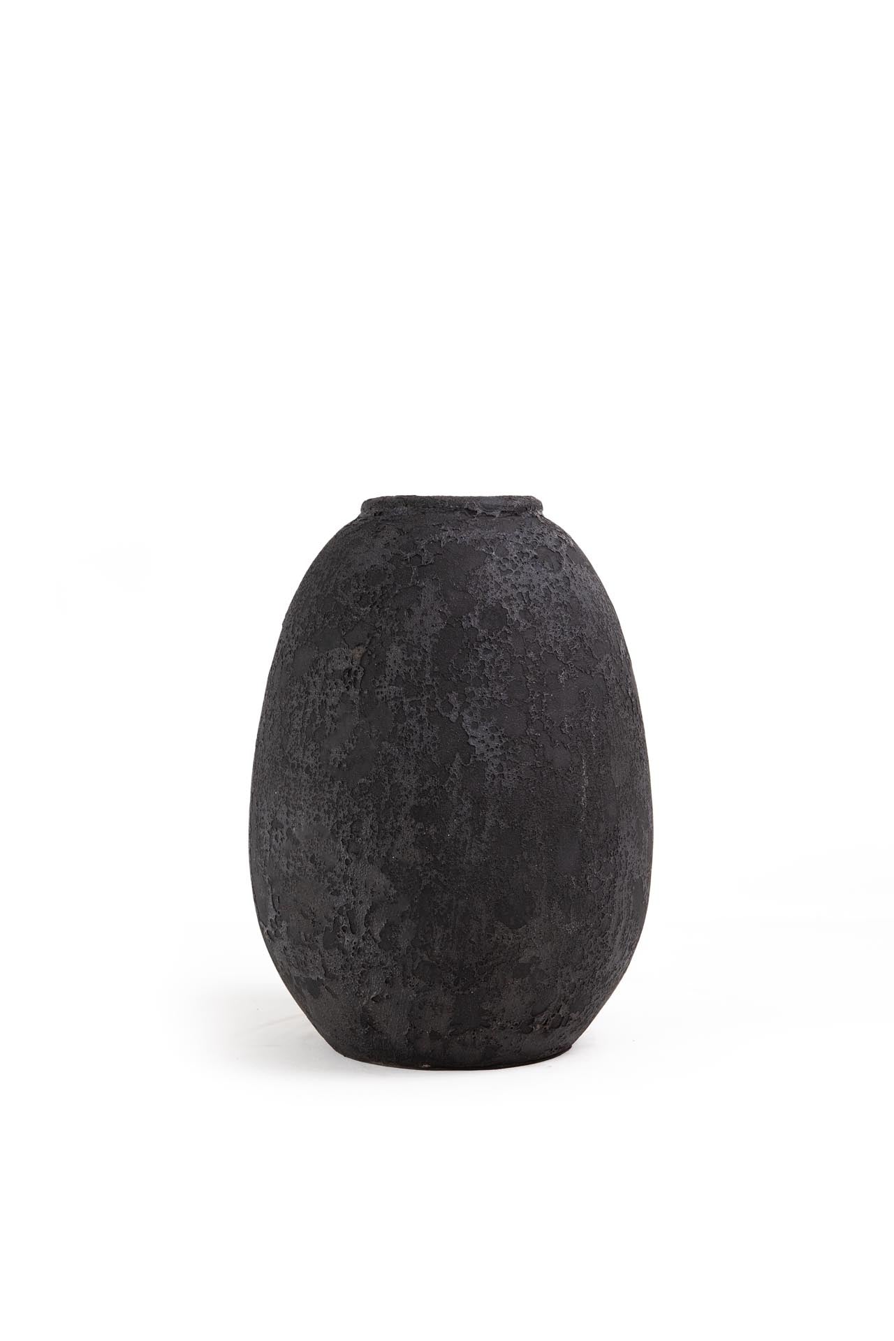 Ceramic Deco Vase Siso Nic Black Spot Gray Medium (24x24x36) 0630059
