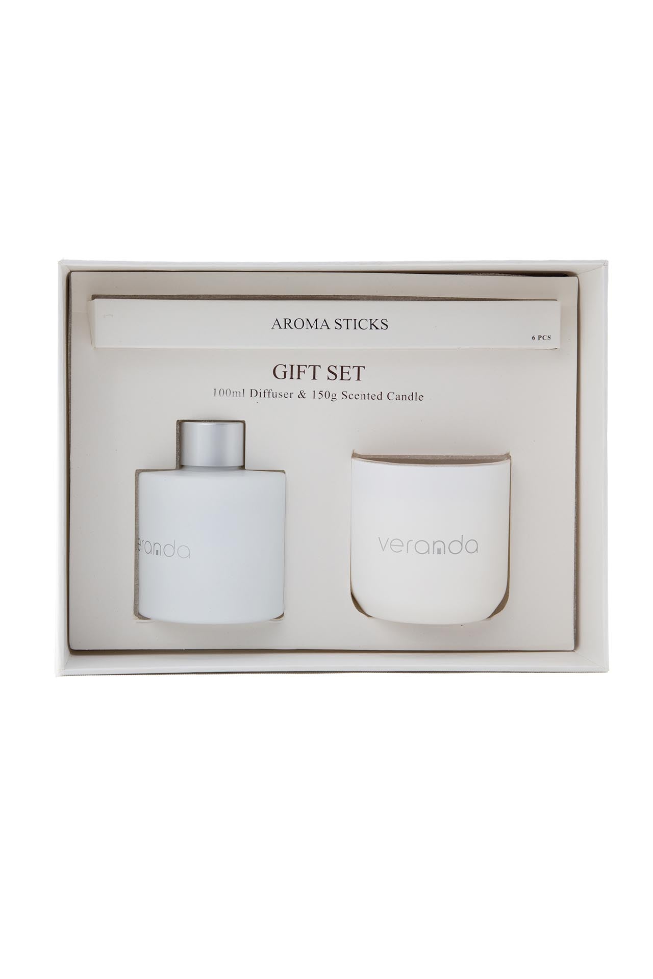 Gift Set (100ml air freshener & 150ml candle) White Ceramic Veranda 0890003