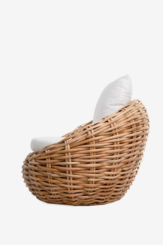 Στρόγγυλη Καρεκλοπολυθρόνα Cirebon Natural (100x88x71) 0100049