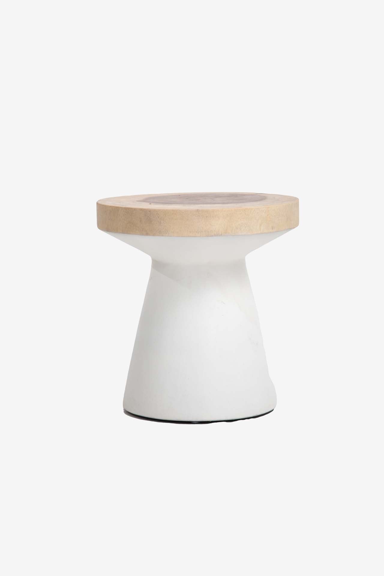 Side Table Lind White Natural (40x40x40) 0900003
