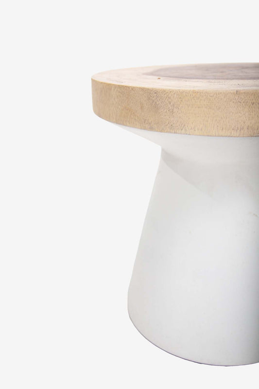Side Table Lind White Natural (40x40x40) 0900003
