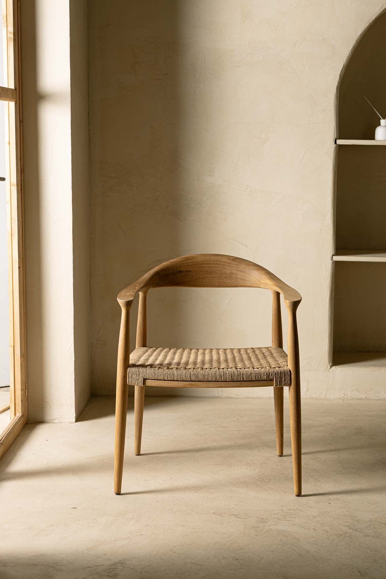 Καρέκλα Τραπεζαρίας με μπράτσα Kels Natural (63x53x76) 0940005