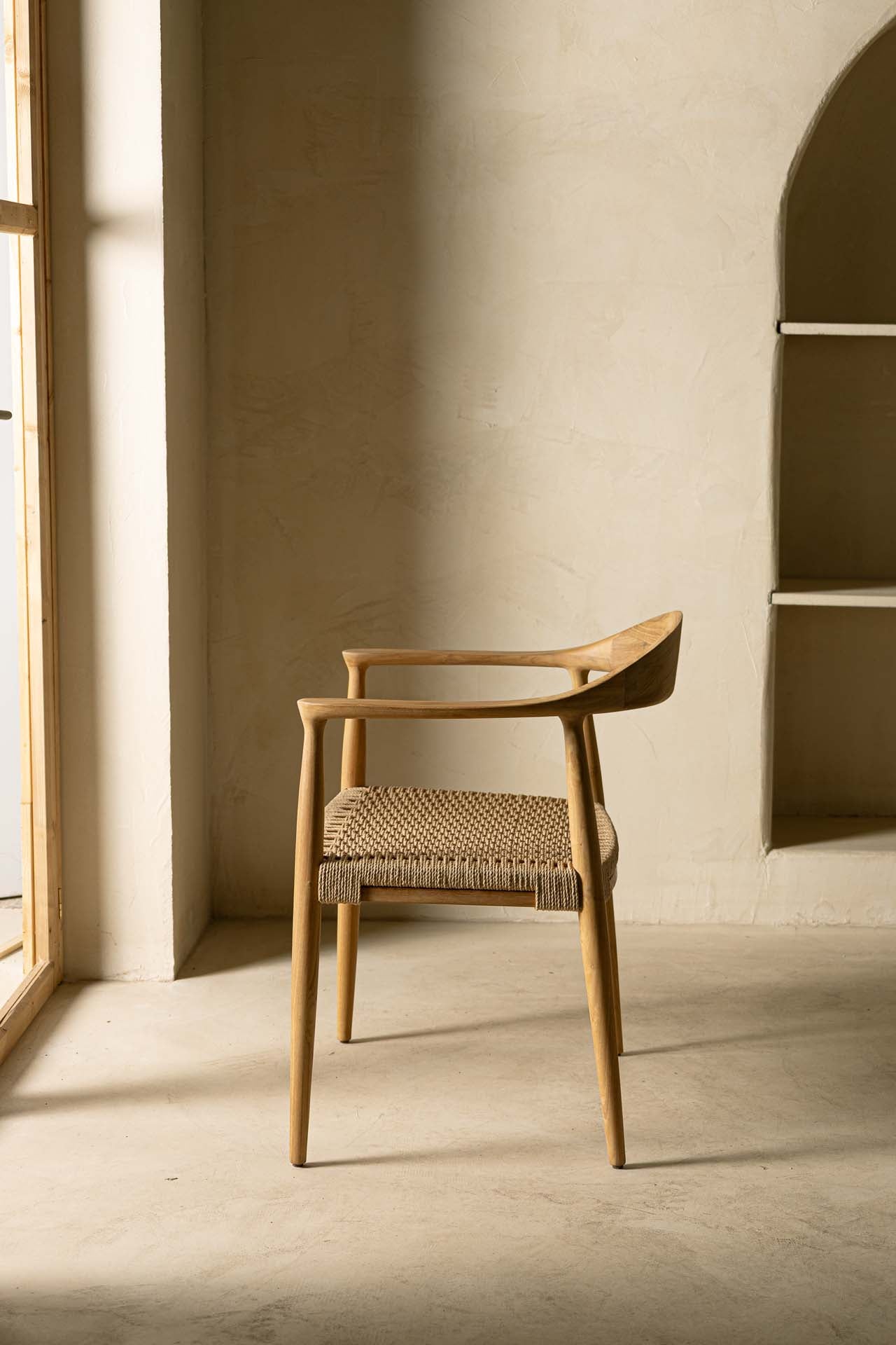 Καρέκλα Τραπεζαρίας με μπράτσα Kels Natural (63x53x76) 0940005