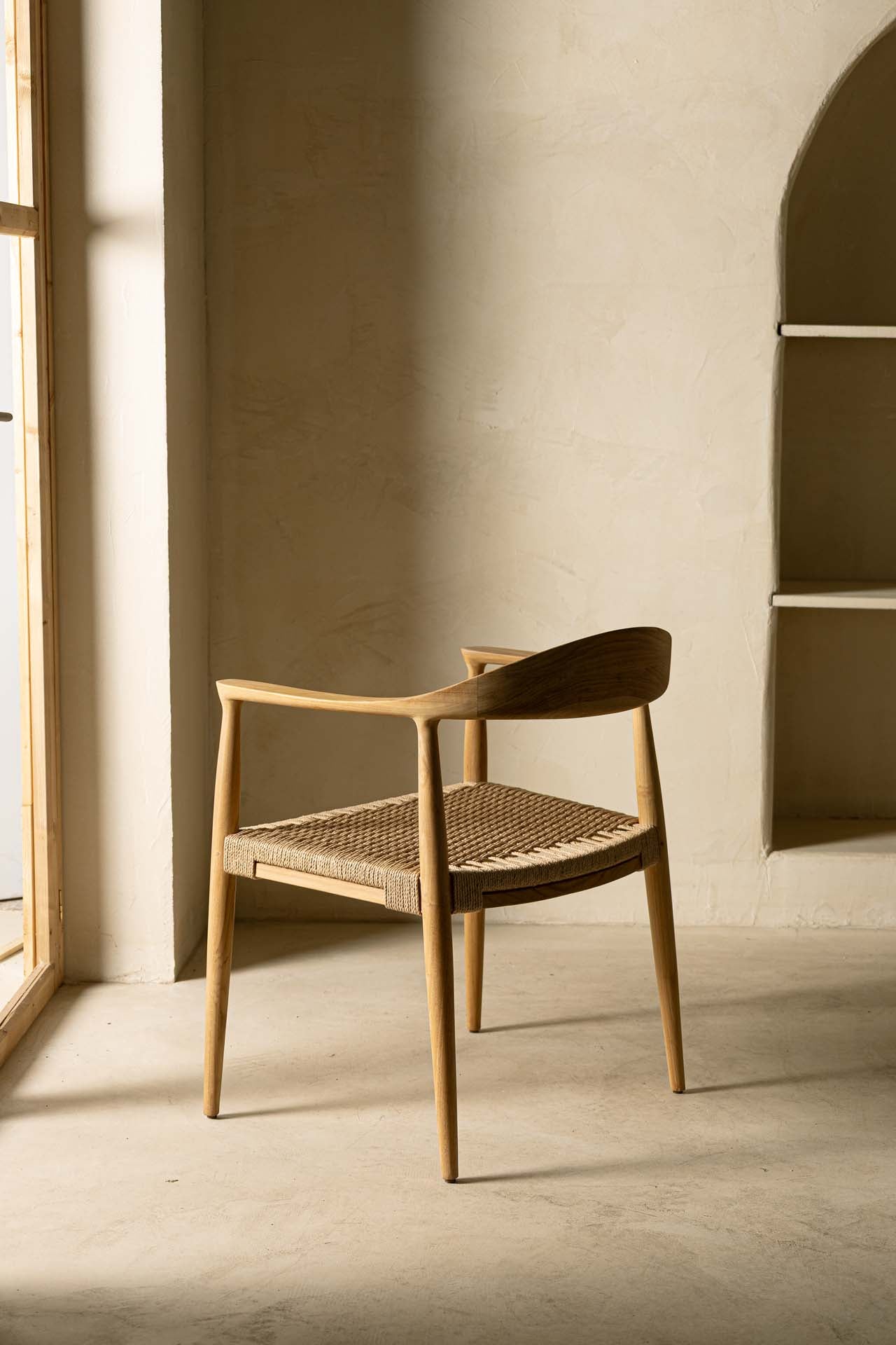 Καρέκλα Τραπεζαρίας με μπράτσα Kels Natural (63x53x76) 0940005