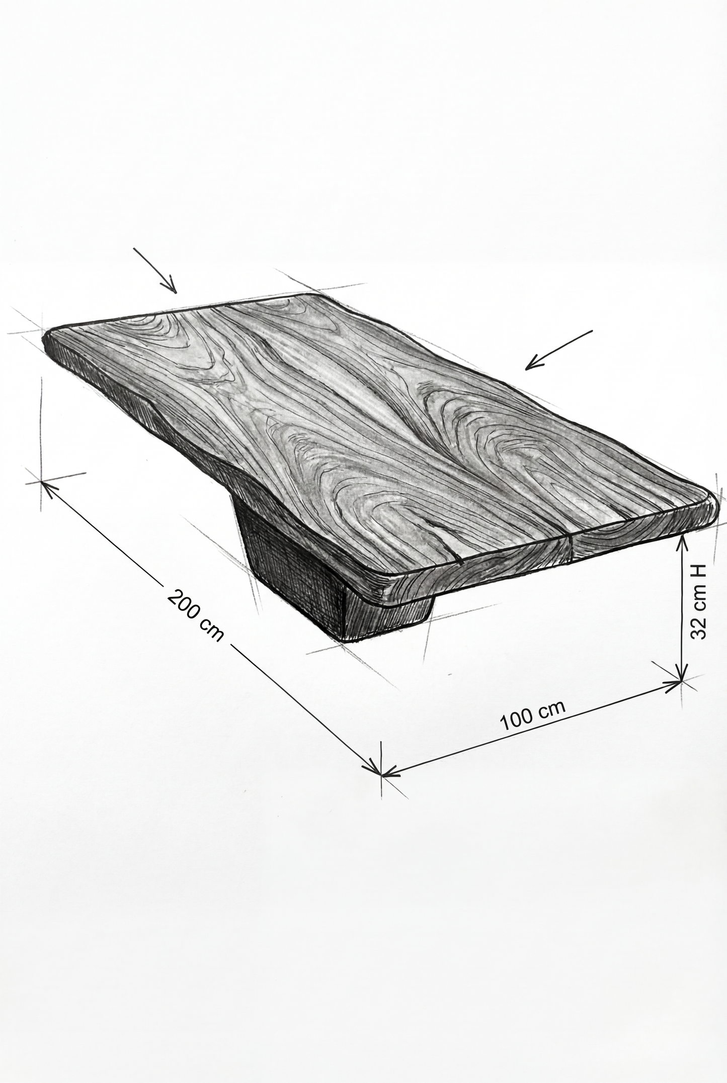 Τραπέζι Καθιστικού Mekka (200x100x32) 0950003