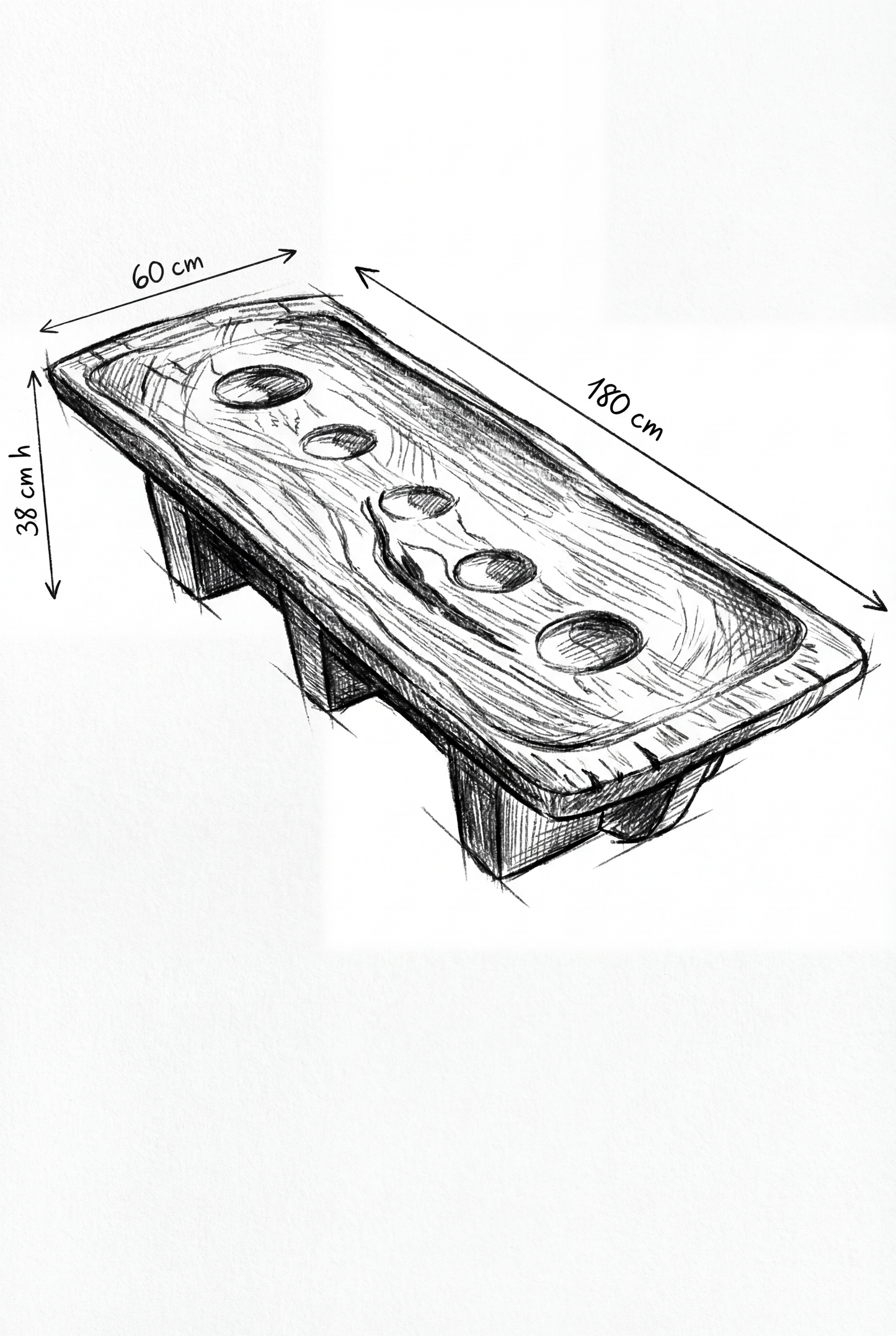 Τραπέζι Καθιστικού Napim (180x60x38) 0950009